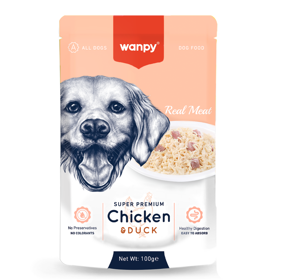 Wanpy 100g Pouch Tavuk & Ördek Yaş Köpek Maması