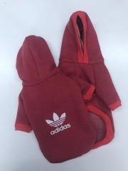 Kapüşonlu Küçük ve Orta Irk Köpekler için Sweatshirt Kırmızı Adidas Baskılı Small