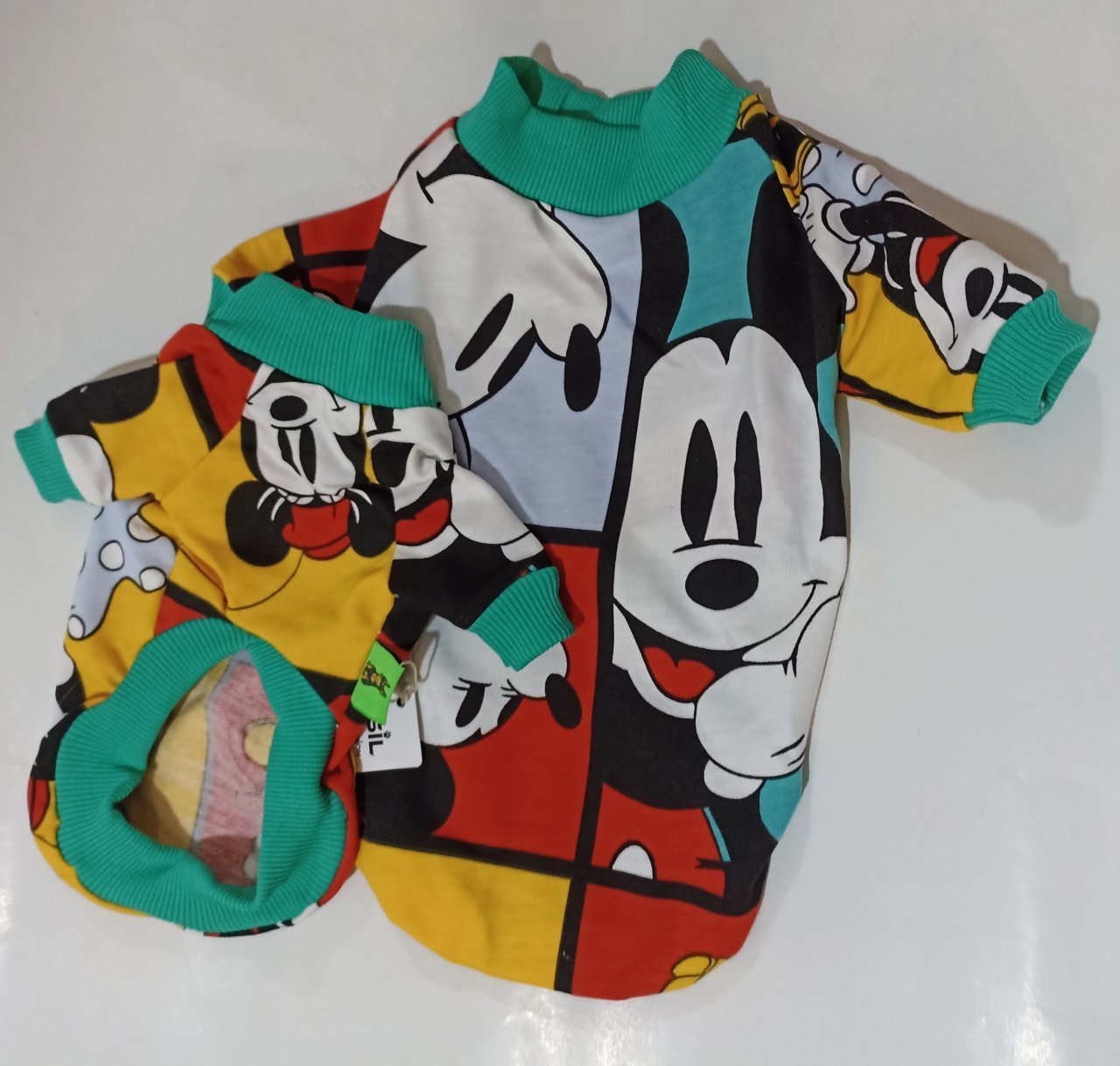 Kapüşonsuz Küçük ve Orta Irk Köpekler İçin Green Mickey Sweatshirt Medium