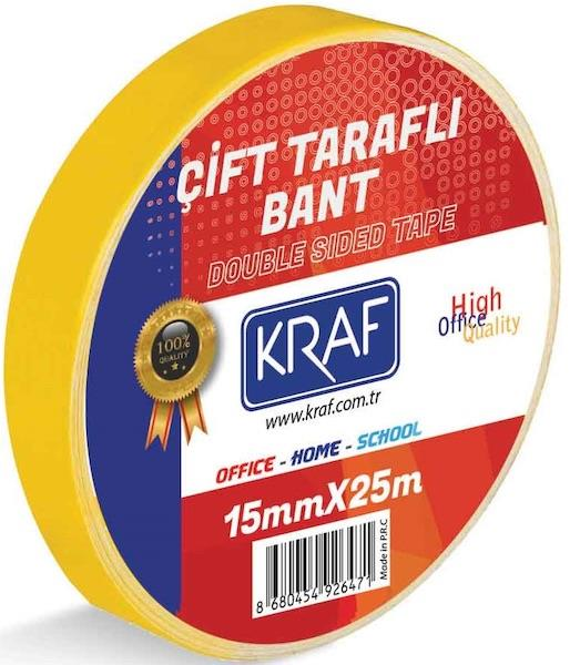 Kraf Çift Taraflı Bant 15 Mm 25 M