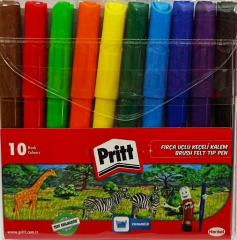 Pritt Keçeli Boya Kalemi Fırça Uçlu 10 Renk 2636377