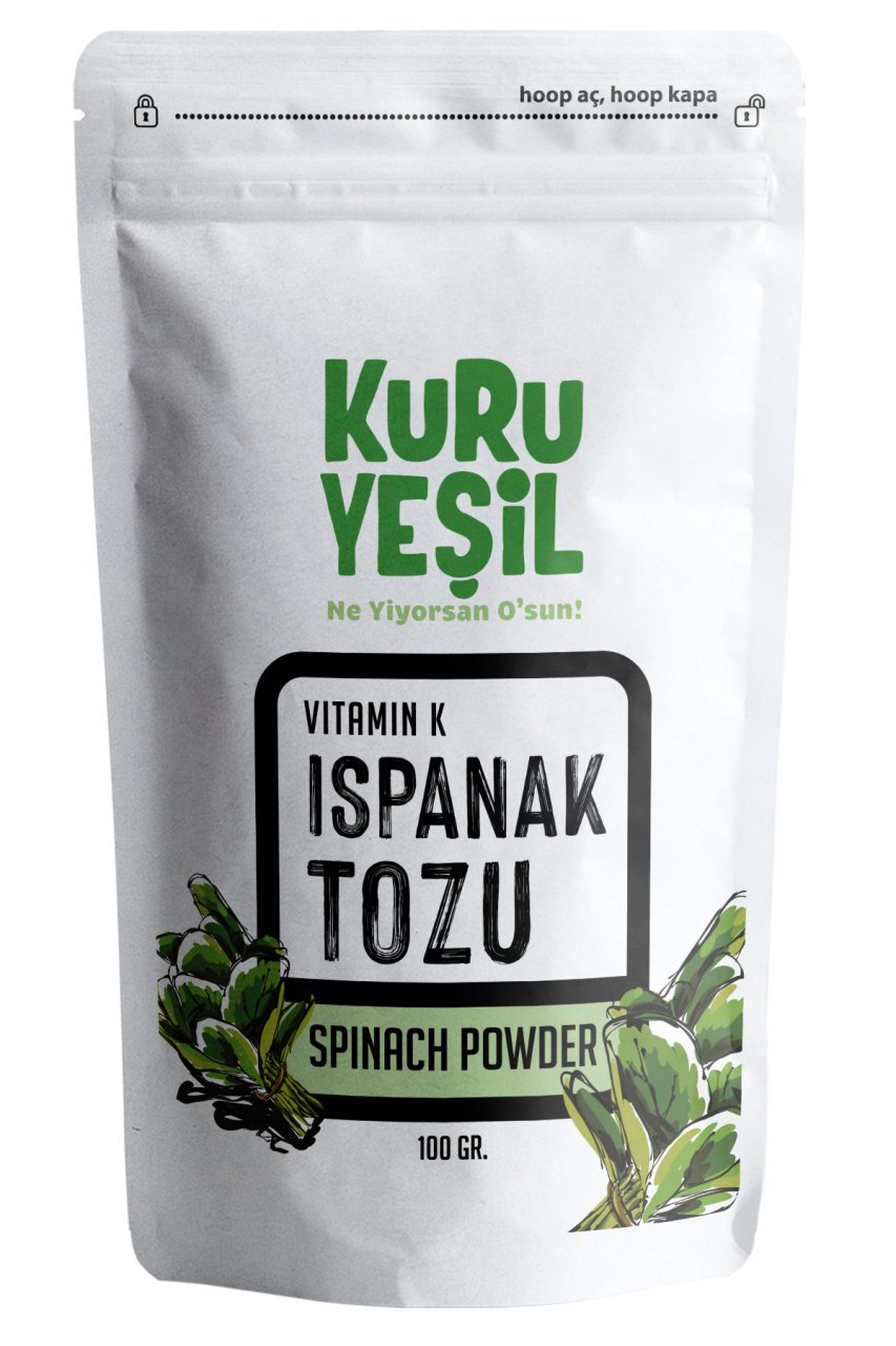 Ispanak Tozu 100 gr - Sebze Tozu, Yerli Ürün, Vegan, Glutensiz, Folat Kaynağı, GDOsuz, Yeşilin Gücü ile Tanışın