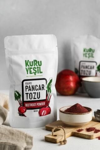 Kuru Yeşil Yerli Pancar Tozu 100 gr - Doğal Renklendirici - Yerli Üretim Yerli Ürün - Antioksidan Kaynağı 8681999041117