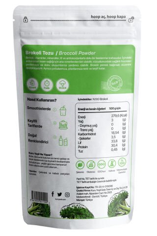 Brokoli tozu 100 gr - Yerli Üretim Sebze Tozu - Doğal Renklendirici - Protein Kaynağı