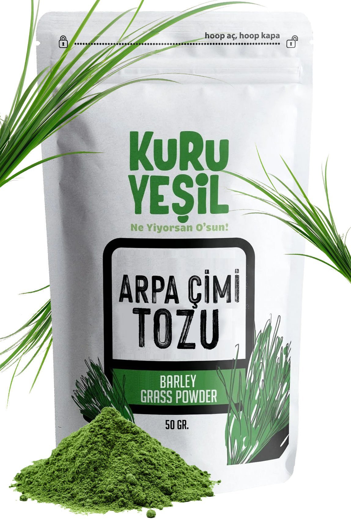 Kuru Yeşil Arpa Çimi (Arpa Otu) Tozu 50 gr - Barley Grass Powder