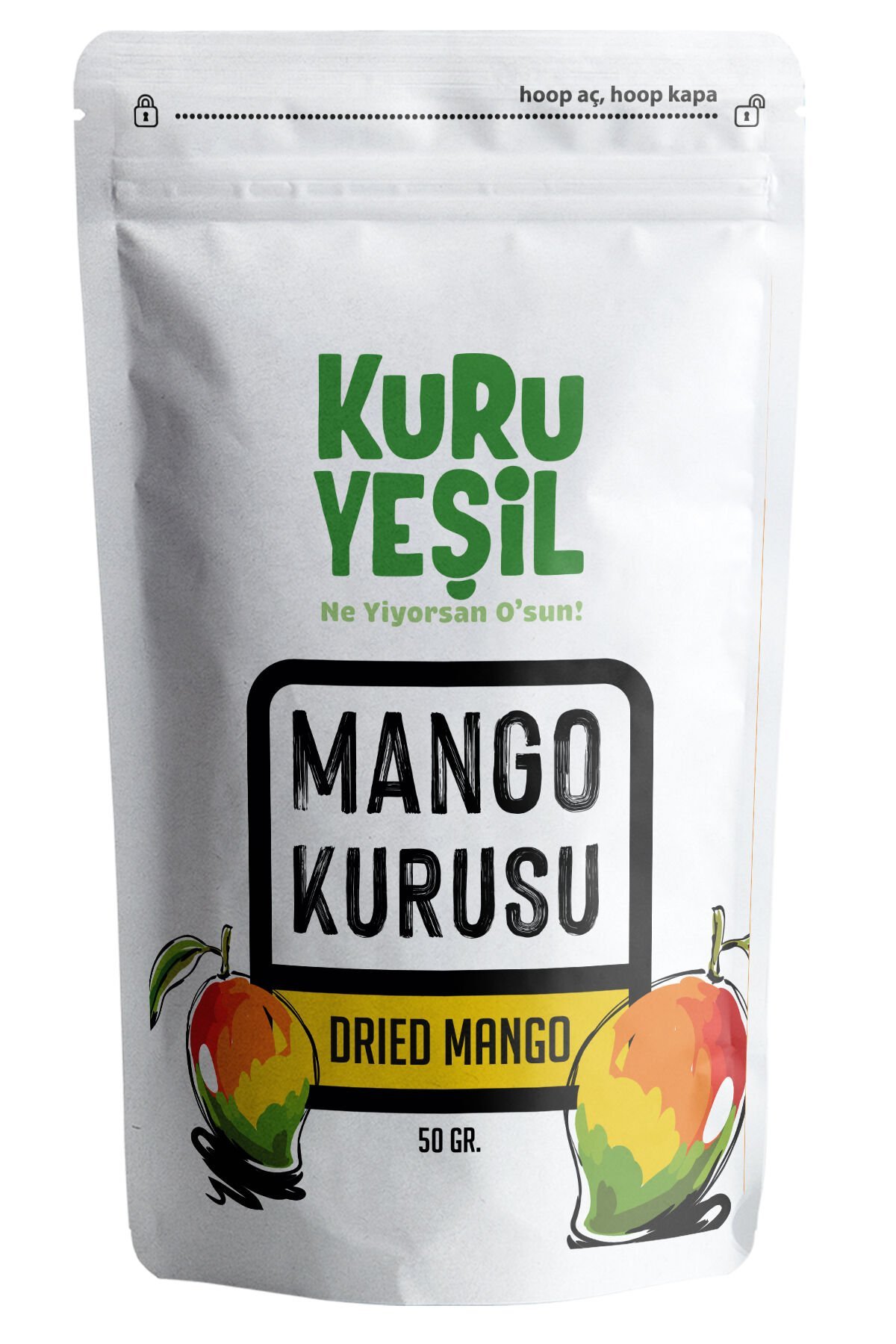 Kuru Yeşil Mango Kurusu 50 Gr | Kuru Meyve | Şeker İlavesiz