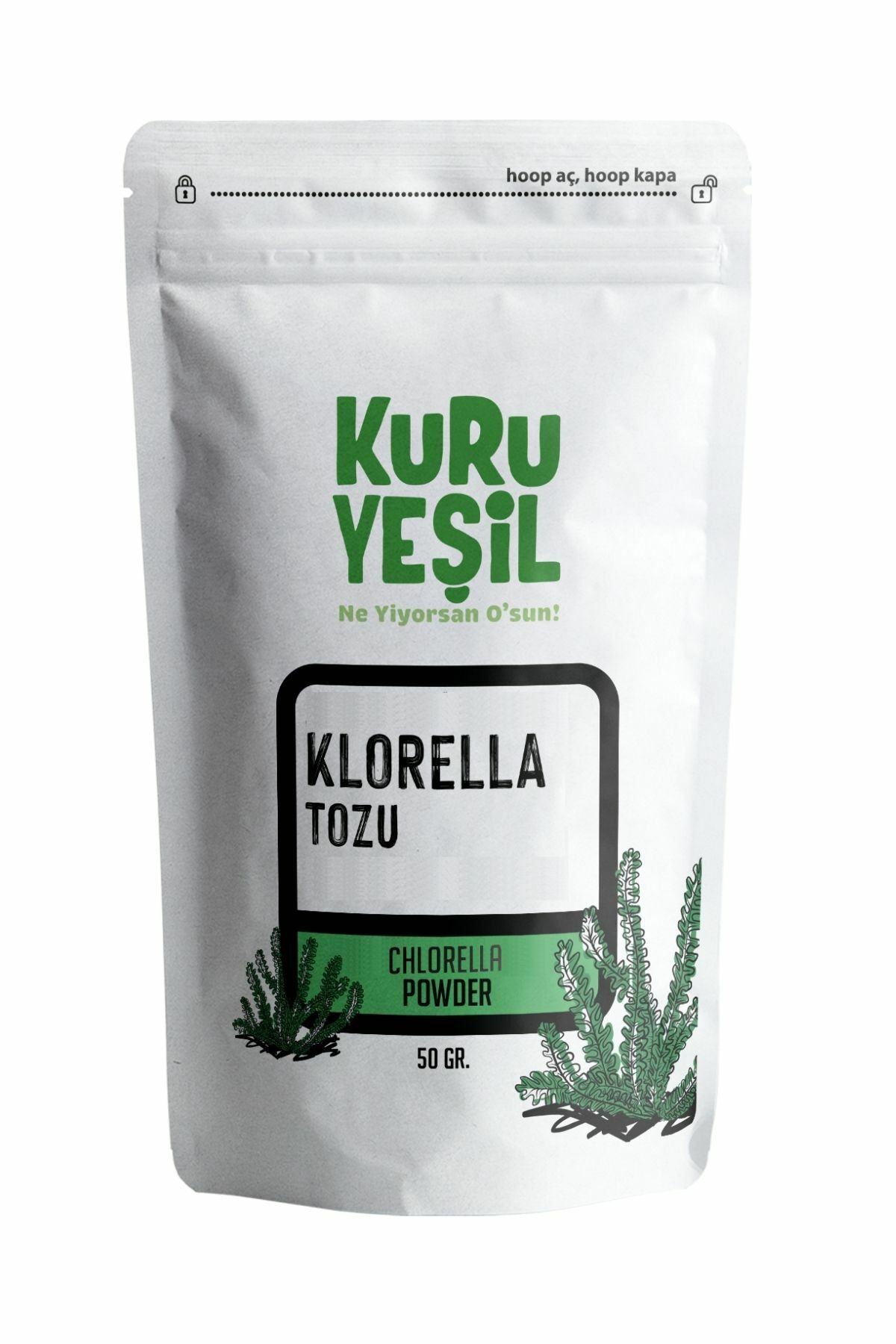 Kuru Yeşil Klorella Tozu 50 GR | Yosun Tozu