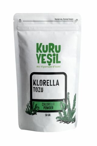 Kuru Yeşil Klorella Tozu 50 GR | Yosun Tozu