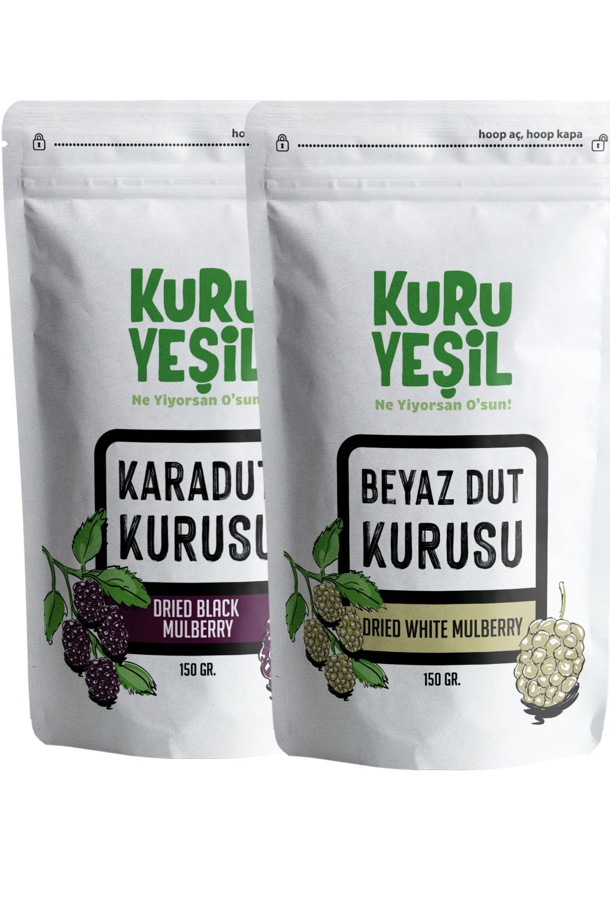 Kuru Yeşil Dut Paketi 300 GR | Beyaz Dut | Karadut