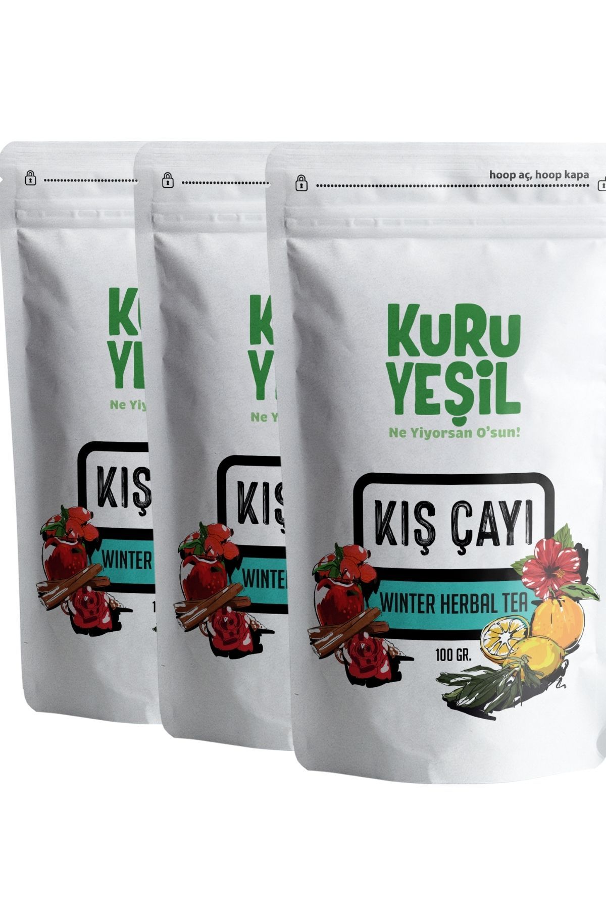 Kış Çayı 300 GR, Bitki Çayı, Karışık Meyve Çayı, Detoks, Glutensiz