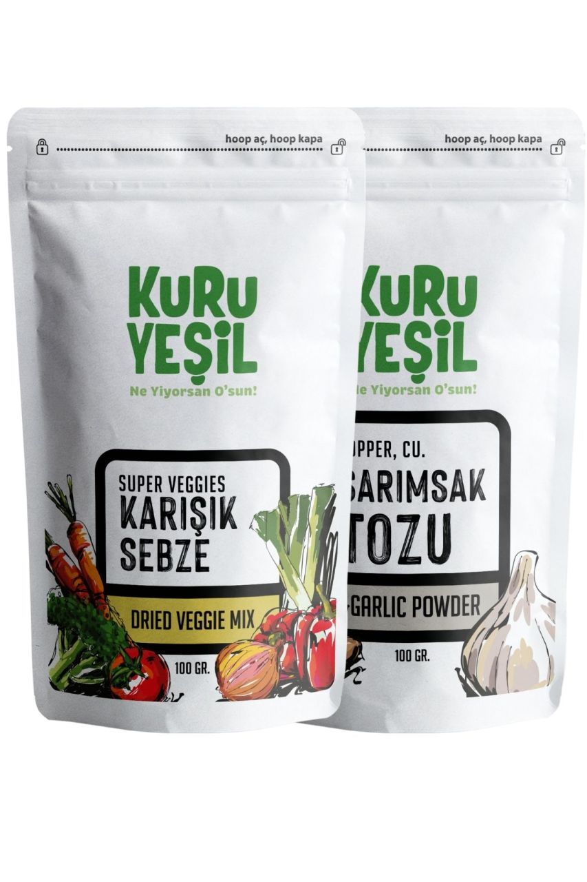 Yerli Sebze Karışımı 100 GR - Yerli Sarımsak Tozu 100 GR |  Karışık Kuru Sebze, Sebze Kurusu