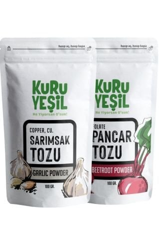 Yerli Pancar Tozu 100 gr - Yerli Sarımsak Tozu 100 gr | Doğal Sebze Tozu