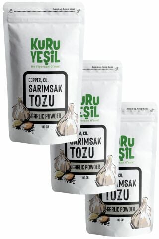 Yerli Sarımsak Tozu 100 gr x 3'lü Paket | Kuru Sebze Tozu | Yerli Toz Sarımsak