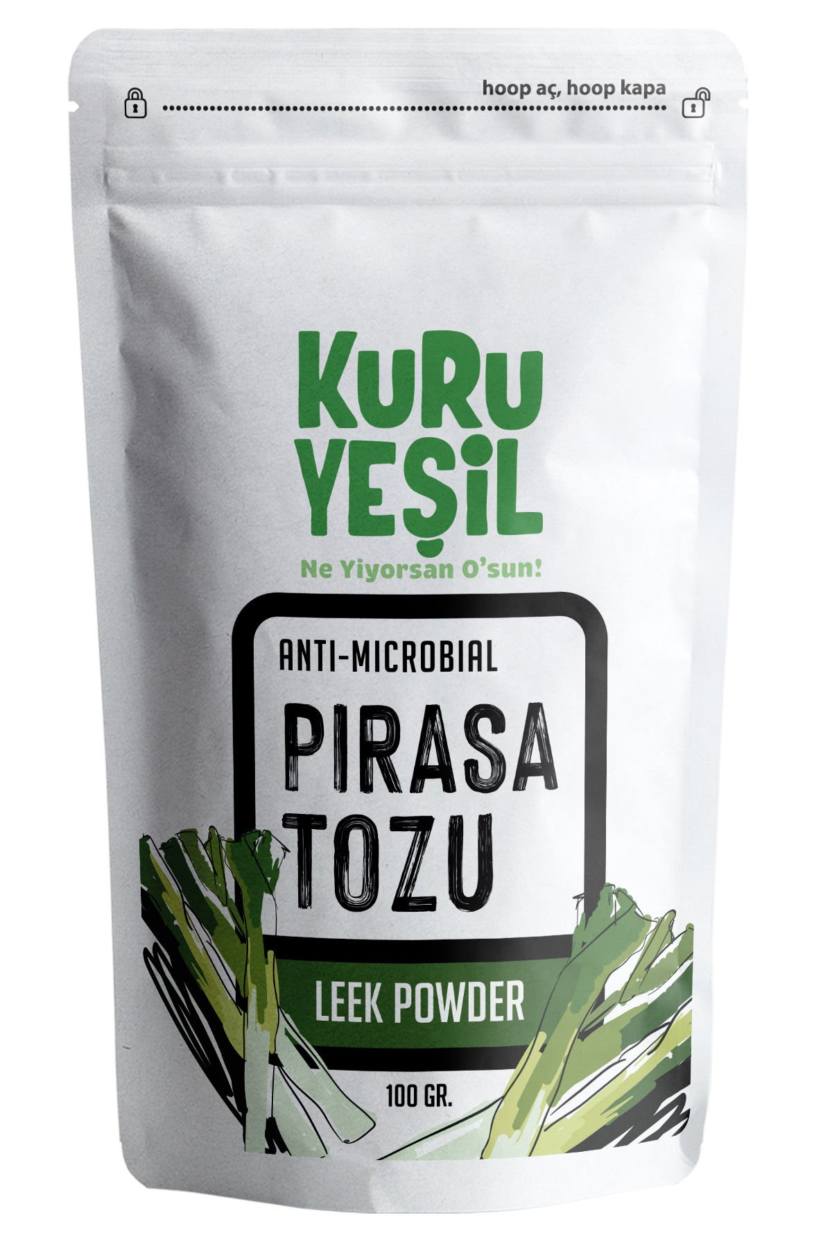 Kuru Yeşil Pırasa Tozu 100 GR | Sebze Tozları | Sebze Kurusu | Kurutulmuş Sebze