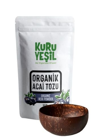 Organik Açai Bowl Paketi - Organik Açai Tozu 50 GR - El Yapımı Jumbo Kase