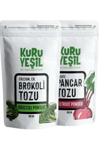 Yerli Brokoli Tozu 100 gr - Yerli Kırmızı Pancar Tozu 100 gr |Sebze Tozları, Glütensiz, Sebze Kurusu