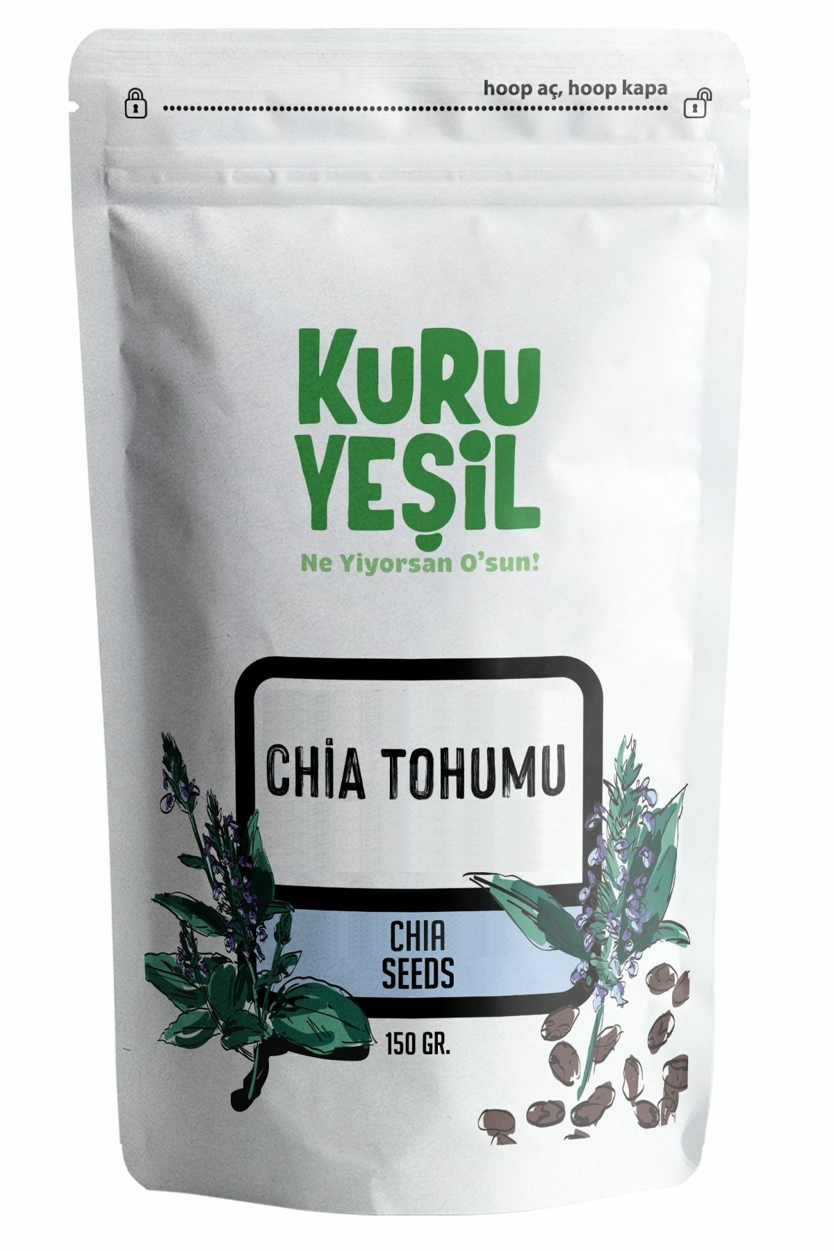 Chia Tohumu 150 GR, Glutensiz, Vegan