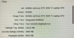 HP Victus 15-FA0005NT Intel® Core™ i5-12500H NVIDİA GeForce RTX 3050Tİ 16GB Ram 512 GB Samsung SSD