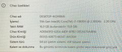 Monster Abra A7 V11.4 Intel® Core™ İ7-11800H CPU @ 2.30GHz 16GB Ram 1TB Samsung SSD NVIDİA GeForce RTX 3050 (4GB)  17.3 144HZ Ekran