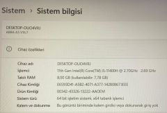 Monster Abra A5 V16,7/İ5-11.Nesil/8 Ram/GTX1650 (4GB)/512 SSD