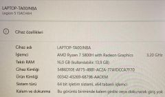 Garantili Lenovo Legion 5 15ACH6H /AMD Ryzen 7 5800H/1TB NVMe M.2 SSD/NVIDIA GeForce RTX 3060 6GB GDDR6/16GB DDR4 3200 MHz/Garantisinin Bitiş Tarihi: 2025.07.21