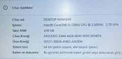HP 15-da0059nt / i5-7200U / 4Ram / 256 SSD / 2GB MX110 / YAE7NWPEN2