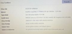 Asus FX553V / İ7-7.Nesil / 16 Ram / 240SSD / 1TB HDD / 1050 Tİ