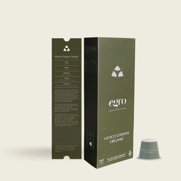 Mexico, Chiapas Organic I 100% Evde-Kompostlanabilir Kapsül Kahve x 10 Adet