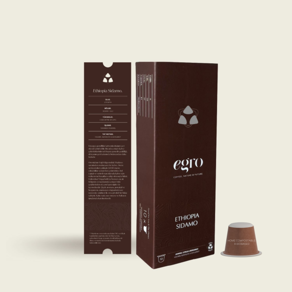 Ethiopia, Sidamo I 100% Evde-Kompostlanabilir Kapsül Kahve x 10 Adet