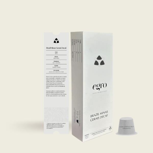 Brazil, Minas Gerais Decaf I 100% Evde-Kompostlanabilir Kapsül Kahve x 10 Adet