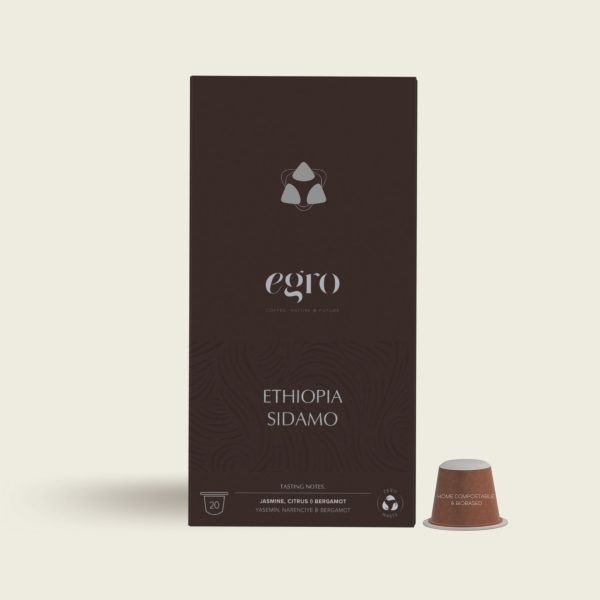 Ethiopia, Sidamo I 100% Evde-Kompostlanabilir Kapsül Kahve x 20 Adet