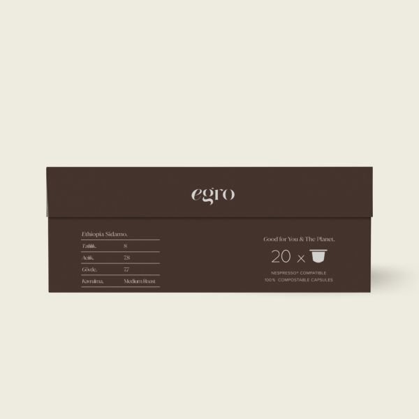 Ethiopia, Sidamo I 100% Evde-Kompostlanabilir Kapsül Kahve x 20 Adet