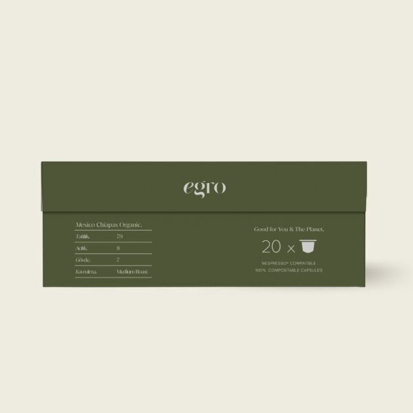 Mexico, Chiapas Organic I 100% Evde-Kompostlanabilir Kapsül Kahve x 20 Adet