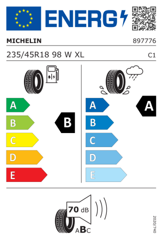 Michelin 235/45R18 98W XL TL Primacy 4+ MI RG 4X4-Suv Yaz Lastiği (2023)