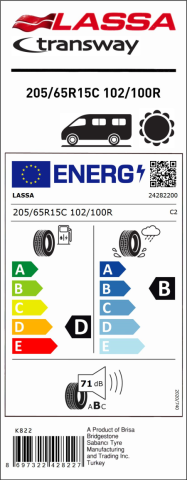 Lassa 205/65R15C 102/100R 6PR Transway Hafif Ticari Yaz Lastiği (2014)