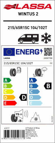 Lassa 215/65R15C 104/102T 6PR Wintus2 Hafif Ticari Kış Lastiği