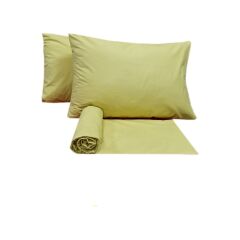 Sarev Fitted Çarşaf Seti V76 Çift Kişilik Limon Sarısı 180x200