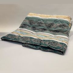 Lökçe Desenli Yorgan 115 x 215 Tek Kişilik Yeşil Çizgili