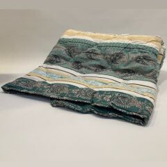 Lökçe Desenli Yorgan 115 x 215 Tek Kişilik Yeşil Çizgili
