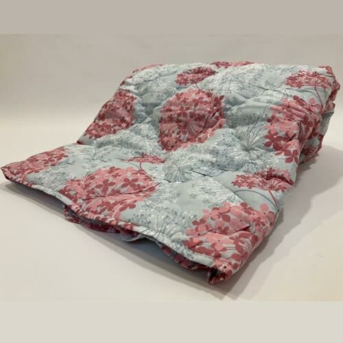 Lökçe Desenli Yorgan 155 x 215 Tek Kişilik Yeşile-Pembe Çiçek