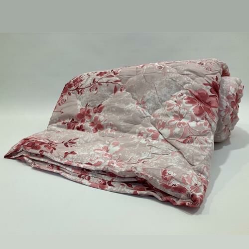 Lökçe Desenli Yorgan 195 x 215 Çift Kişilik Pembeye-Pembe Çiçekli