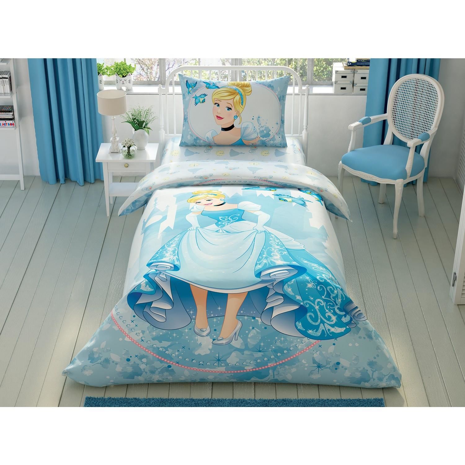 Taç Lisanslı Disney Cindrella Forever Nevresim Takımı Tek Kişilik
