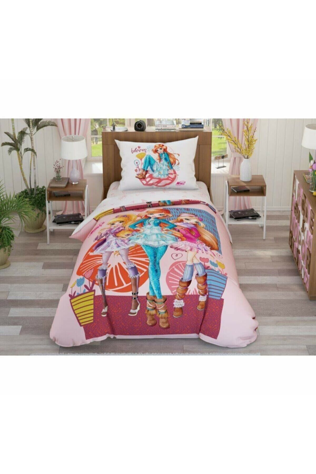 Taç Lisanlı Winx Flowers Tek Kişilik Nevresim Takımı