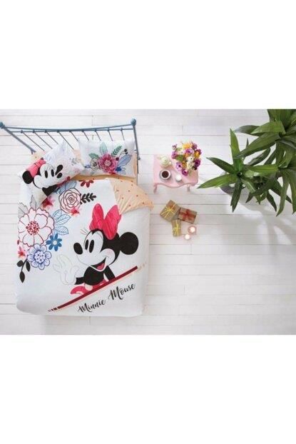 Taç Lisanslı Disney Minnie Mouse Watercolour Çift Kişilik Nevresim Takımı