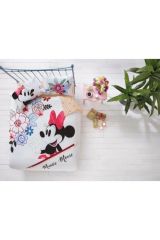 Taç Lisanslı Disney Minnie Mouse Watercolour Çift Kişilik Nevresim Takımı