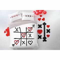 Taç Genç Modası Ranforce XOX V1 Kırmızı Çift Kişilik Nevresim Takımı