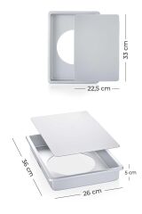 Acar 5780 Aliminyum Dikdörtgen Kek Kalıbı 36 Cm