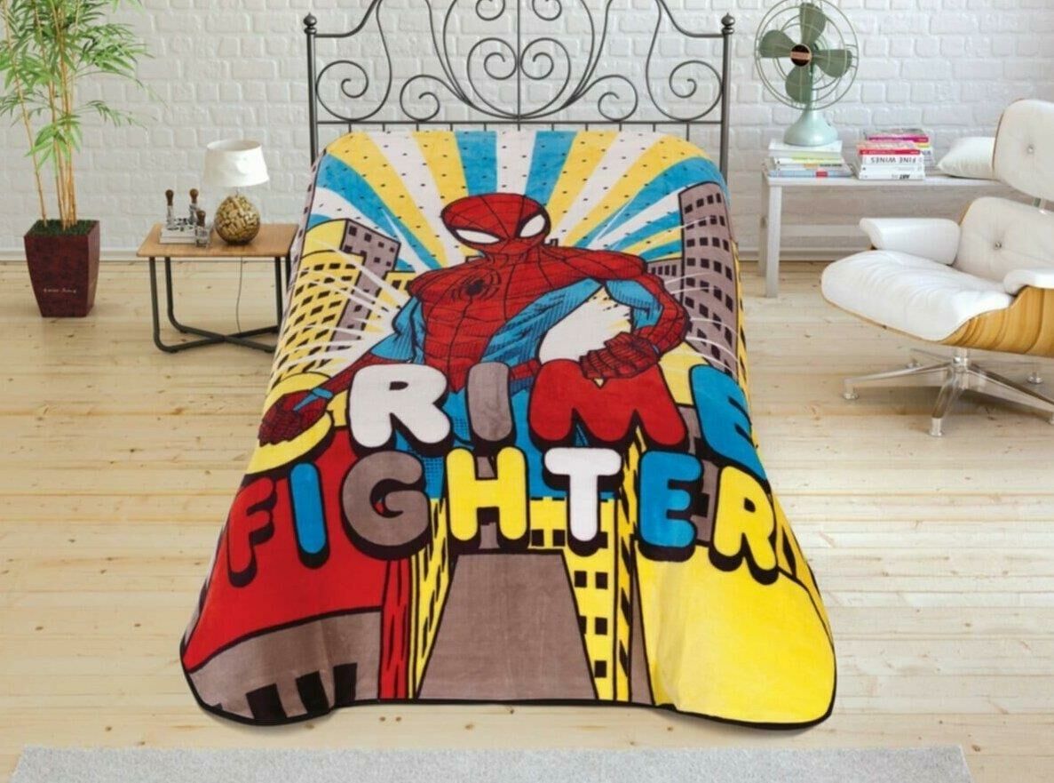 Taç Lisanslı Spiderman Crime Tek Kişilik Battaniye