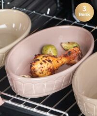 Acar 5599 Mina Porselen Oval Fırın Kabı 26 Cm