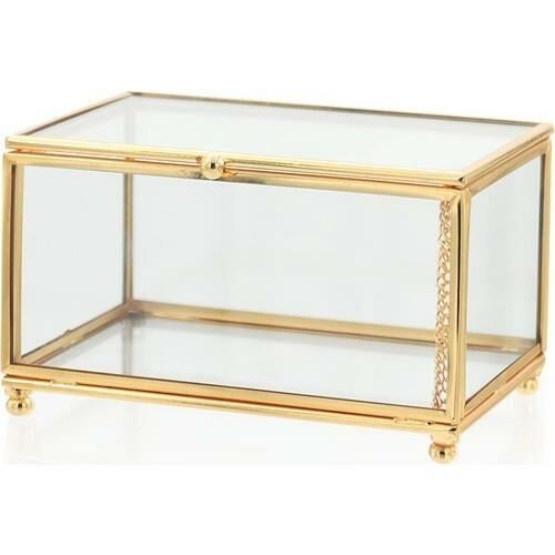 The Mia BRS0160 Brass Kapaklı Kutu 15x10x7 Cm